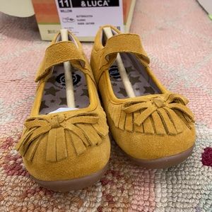 Livie & Luca Willow 11 in Butterscotch Suede Leather NIB